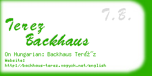 terez backhaus business card